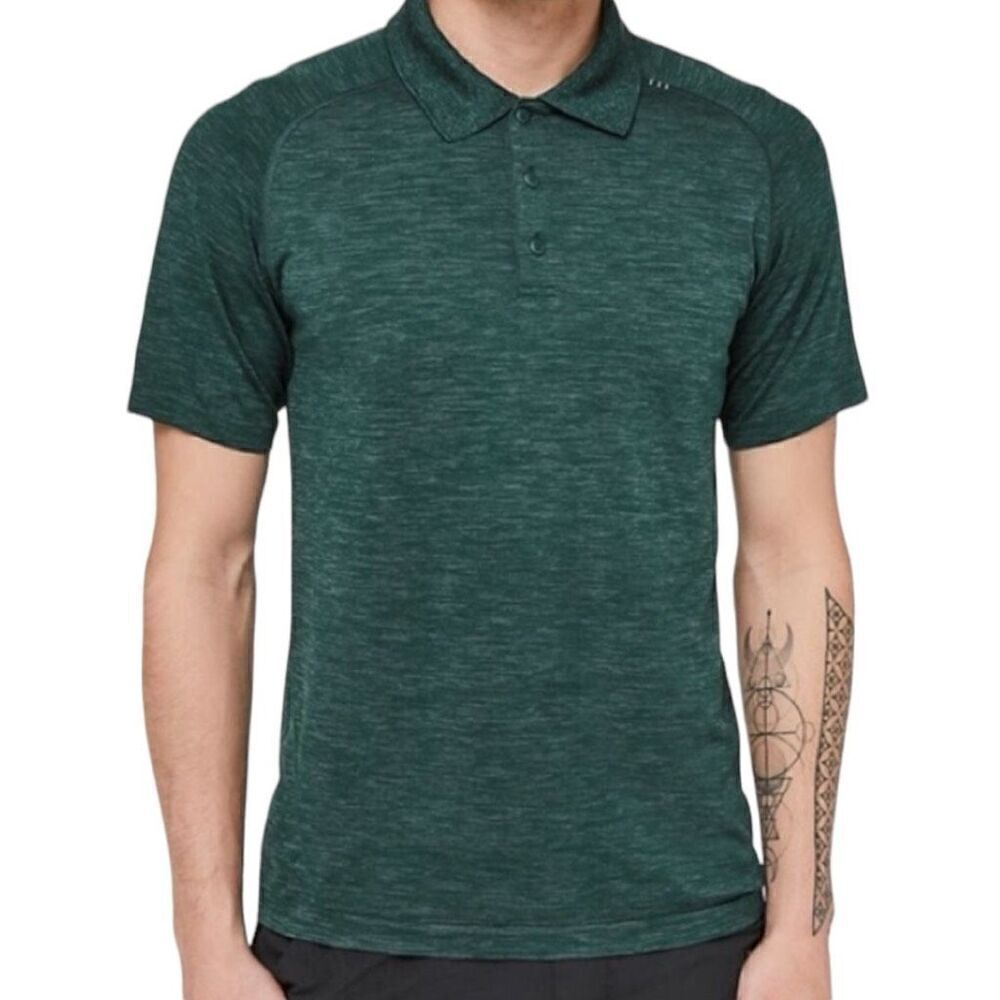 Puma Size Medium Dry Cell Modern Lightweight Stretch Striped Golf Polo